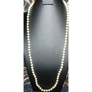 Elegant Extra Long Beaded Faux Pearl Necklace